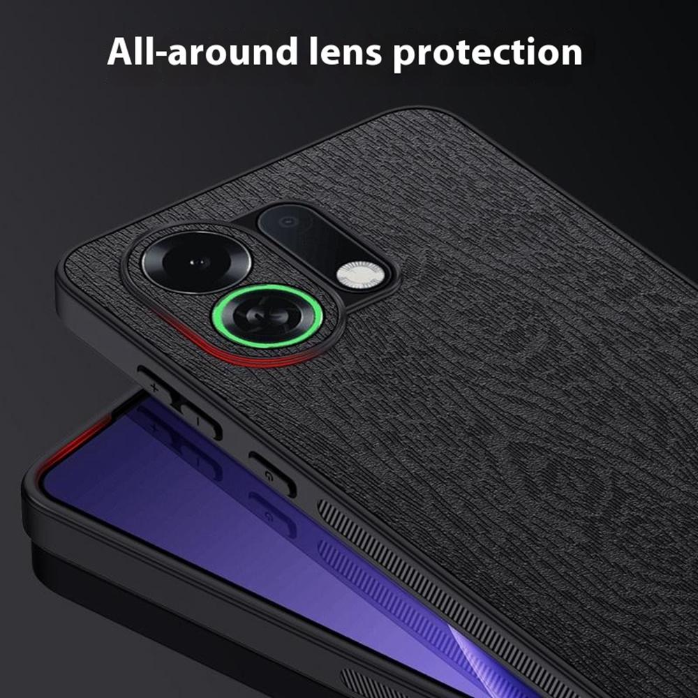 For Oppo K13 Turbo Pro 5G Case Wood Texture PU Leather Coated PC TPU Phone Cover