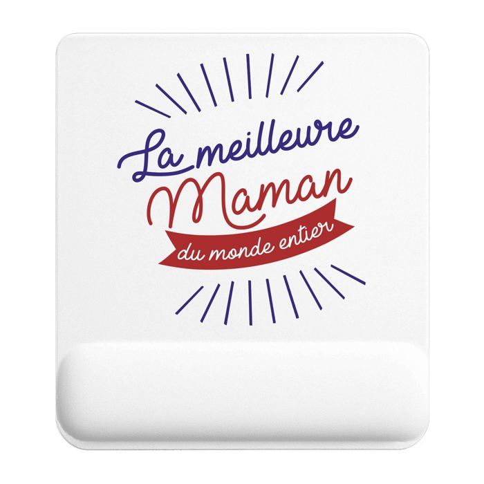 Tapis de souris - PLANETEE - Maman Meilleure Monde - 22x18 cm - Ép. 3 mm - Surface antidérapante