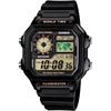 Casio World Time AE-1200WH-1BV Digital Watch Black Gold LCD Men's Wristwatch