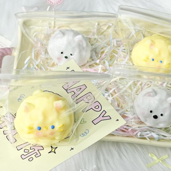 Dog Cat Dessert Squeeze Toy Stress Relief Pet Animal Shape Dessert Sensory Fidget Toy Slow Rising Hand Relaxation Decompression Stress Ball