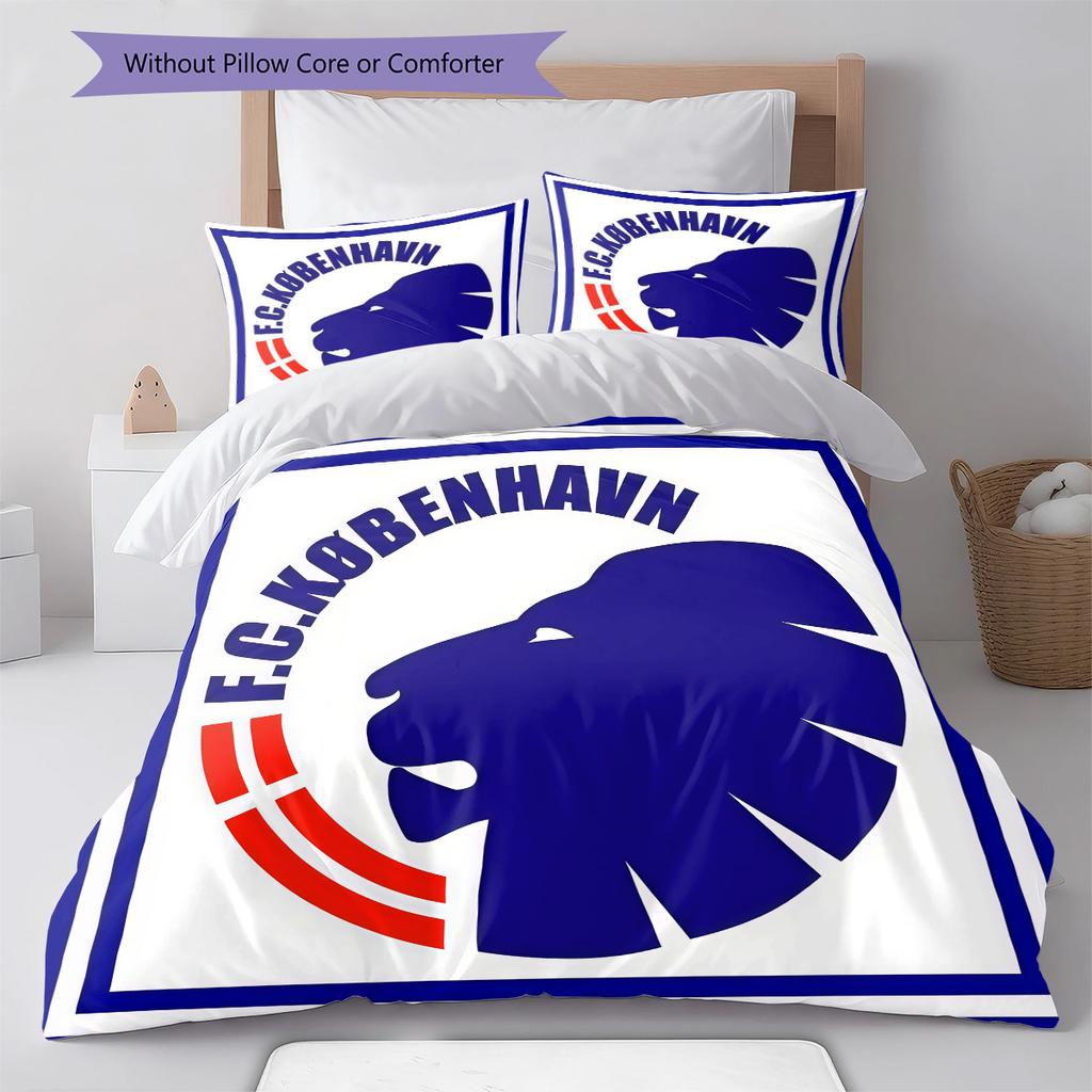 F.C. København Bedding Quilt Set Quilt Cover Pillowcase Home Decoration Birthday Gift (1 * duvet cover + 2 * pillowcase, without core)