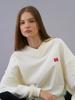 Hiloin V-Neck Cotton Logo Sweatshirt (Ivory)