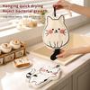 1Pcs Cute Cat Coral Fleece Hanging Towel Kitchen Hand Towel Bathroom Soft Absorbent Handkerchief Wipe Towel Cartoon Kids Towels