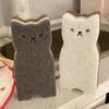 Juego de 4 esponjas de cocina con forma de gato: gruesas y duraderas, ideales para lavar y limpiar platos.