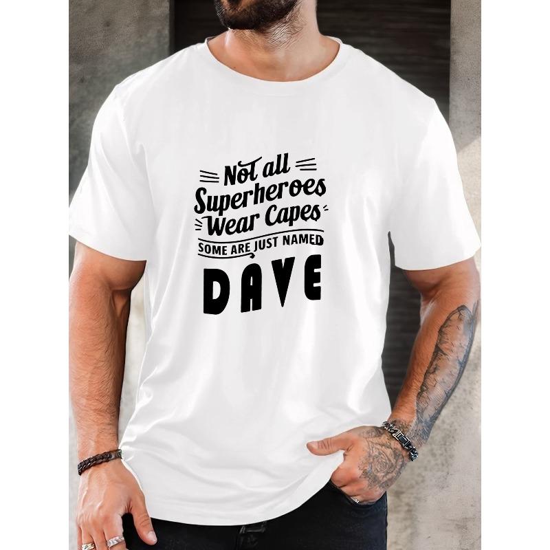 

European sizes Men S DAVE Graphic Summer Casual Short-Sleeve T-Shirt 4XL білий