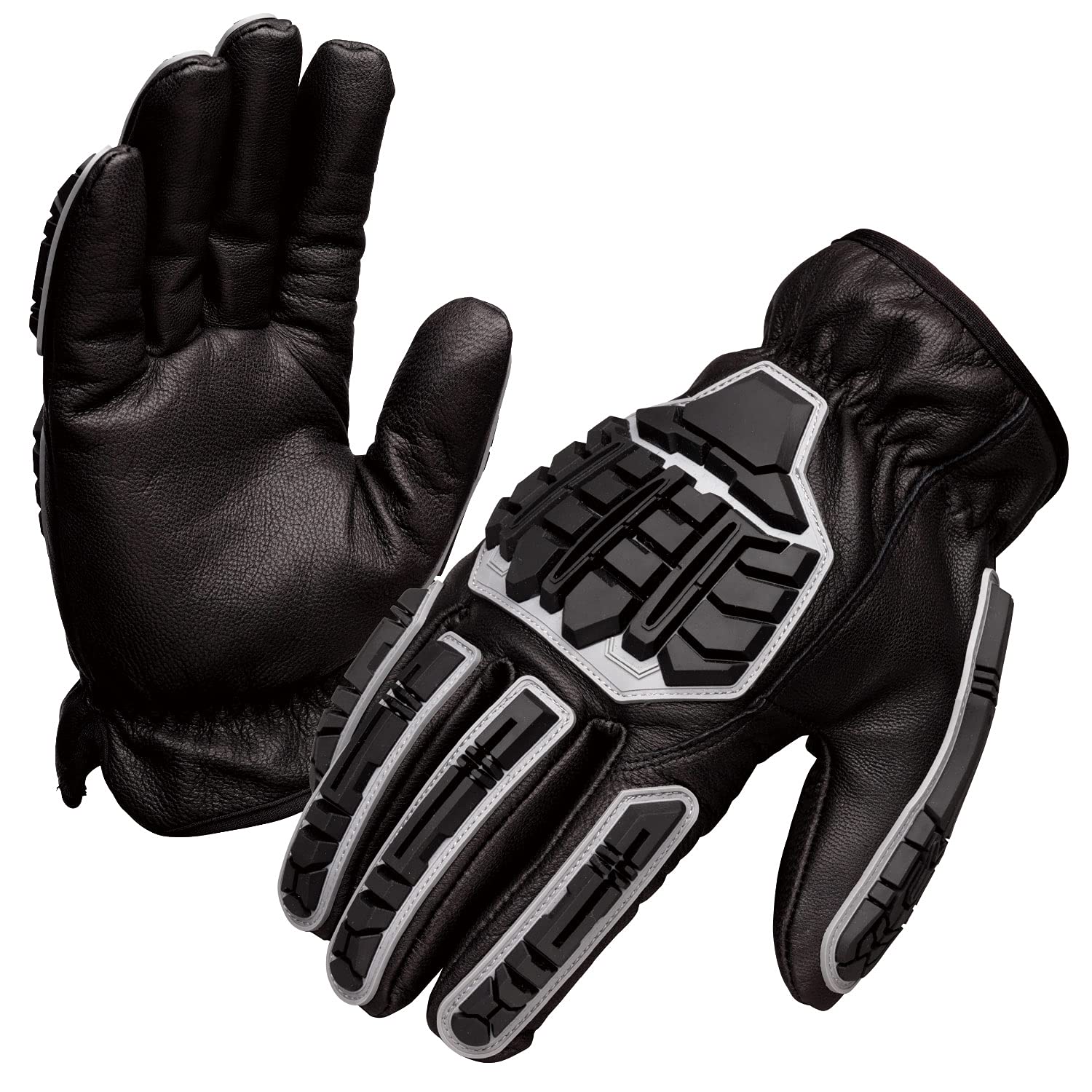 Midori Anzen KARBONHEX KX16 Heavy Duty Work Impact Abrasion Oil Size 1 Pair Gloves, Resistant, Resistant, Resistant, L, чёрный