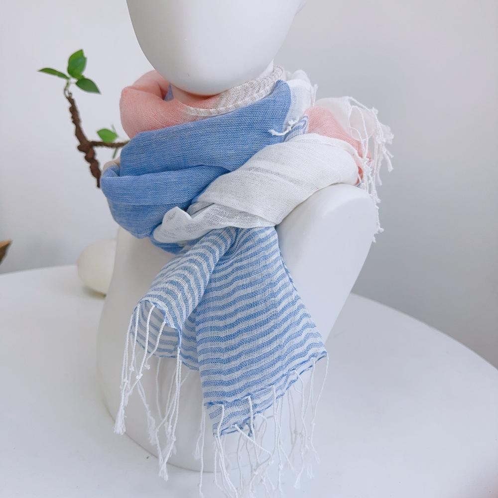 Direktlieferung Baumwoll- und Leinentücher, Modische Literarische und Literarische Leinen-Baumwollmischung Leicht Knitterig Herrenschals, Retro Ethno-Stil