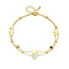 Gold Double-layer Heart Charm Anklet