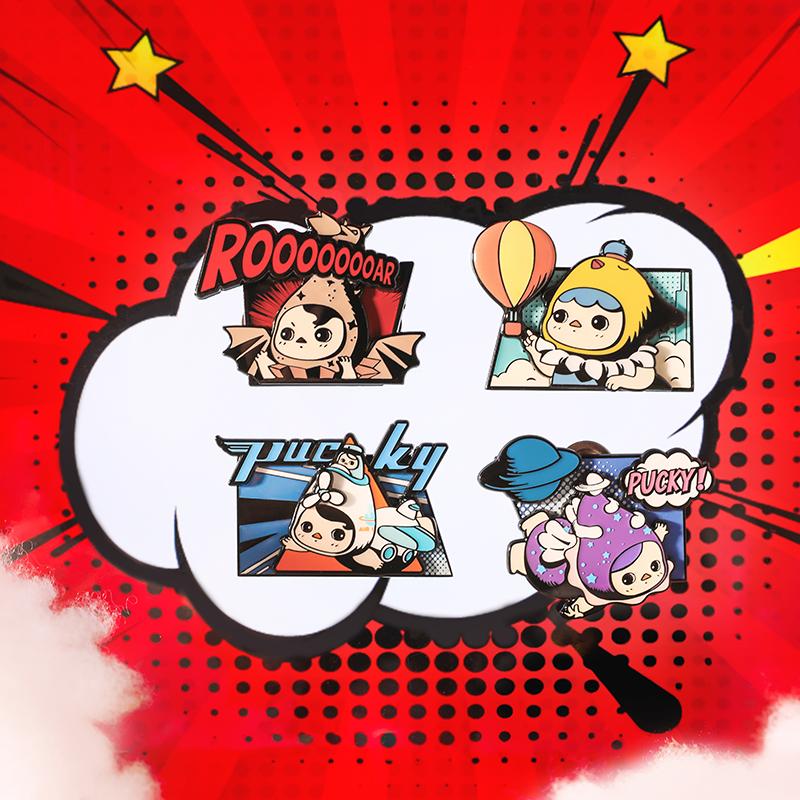 New POP MART Beech Pucky Elf Flight Collection Badge Blind Box Products Full Box 8 Pcs 210400388