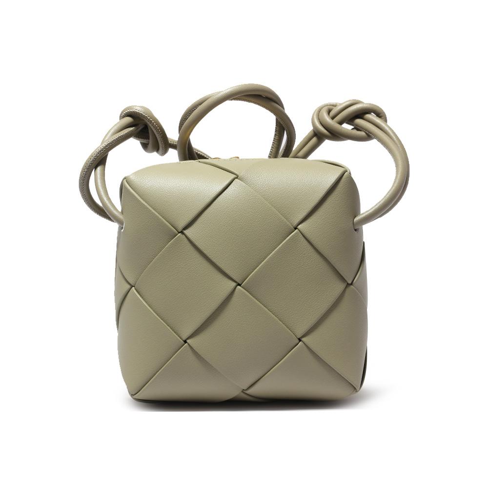 Spring/summer Small Fragrant Wind Diamond-check Crossbody Bag Autumn/winter Leather Bag Braided Box Bag Single Shoulder Bag