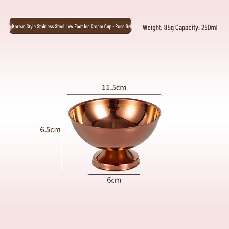 Korean Style 304 Stainless Steel Ice Cream Cup – Tall Stem Champagne Dessert Bowl