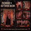 Décoration Halloween - LIAIKI - 600 x 215 cm - Tissu gaze - Rouge et blanc - Grand format