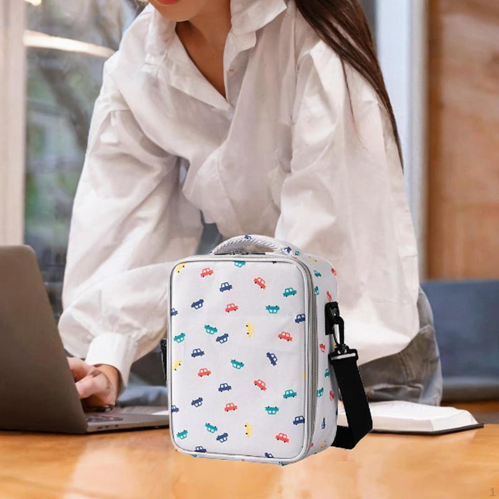 

Insulated Lunch Box Food Container Organizer Reusable Portable Cold Thermal Bag Handbag for Car