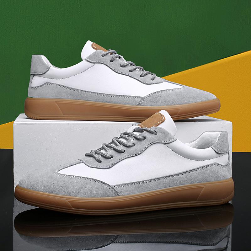 

Fashion New Men s Classic Vulcanize Shoes Genuine Leather Men Casual Shoes High Quality Lace-Up Skate Shoes Men All-match Male Flats 47 белый