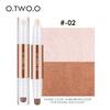 O.TWO.O Double-Headed Contour Stick Waterproof Matte Highlighter Concealer Clavicle Shadow Pen 3D Face Highlighting Makeup Pen