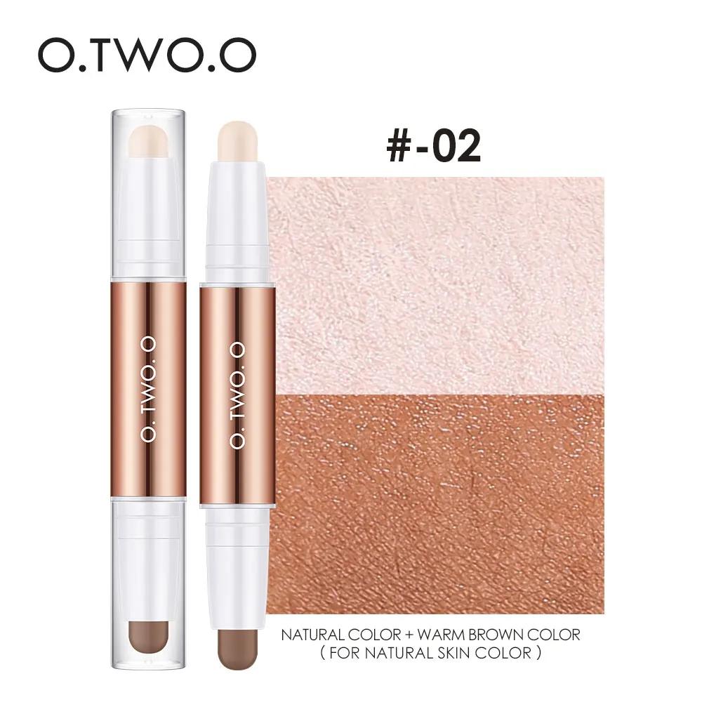 O.TWO.O Double-Headed Contour Stick Waterproof Matte Highlighter Concealer Clavicle Shadow Pen 3D Face Highlighting Makeup Pen