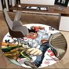1pc Anime Cartoon Design Round Carpet  Office Chair Mat, NonSlip Rug for Home Decor, Living Room