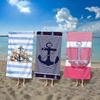 Art Illustration S-striped Anchor Towel Ultra-fine Fiber Quick Drying Absorbent Bath Towel, Outdoor Swimming Sports Towel