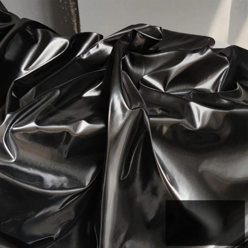 100x140cm Shiny Crystal Silk Satin Fabric Reflective Fabric Liquid Metal Gloss Very Wide Fabric Designer Fabric/Charcoal Gray 100x140cm