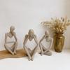 Korean Style Abstract Thinker Resin Figure Ornament for Home Décor and Photography Props