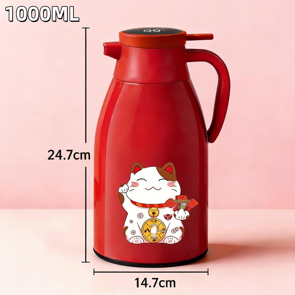 Large Capacity 2L Insulated Water Bottle with Digital Display - Portable and Ideal for Hot or Cold Beverages.