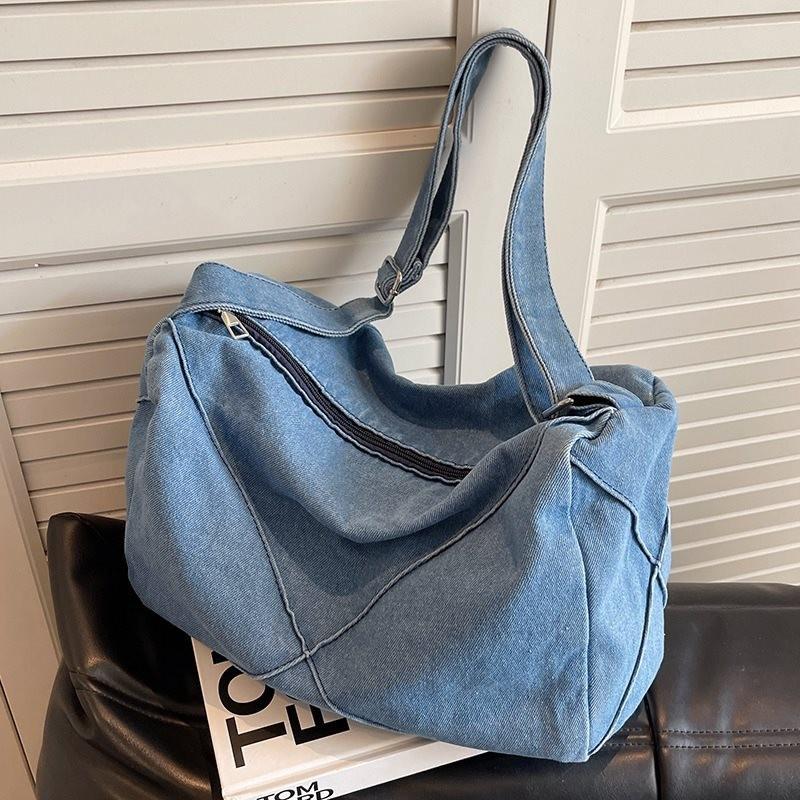 Stylish Large Capacity Denim Bag For Women With Soft Feel And Casual Vibe For Summer Use