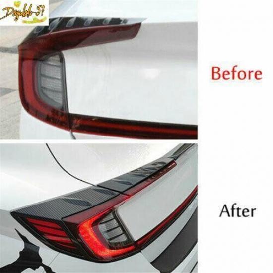 Fit For Hyundai Sonata - Carbon Fiber Rear Tail Light Lamp Cover Trim