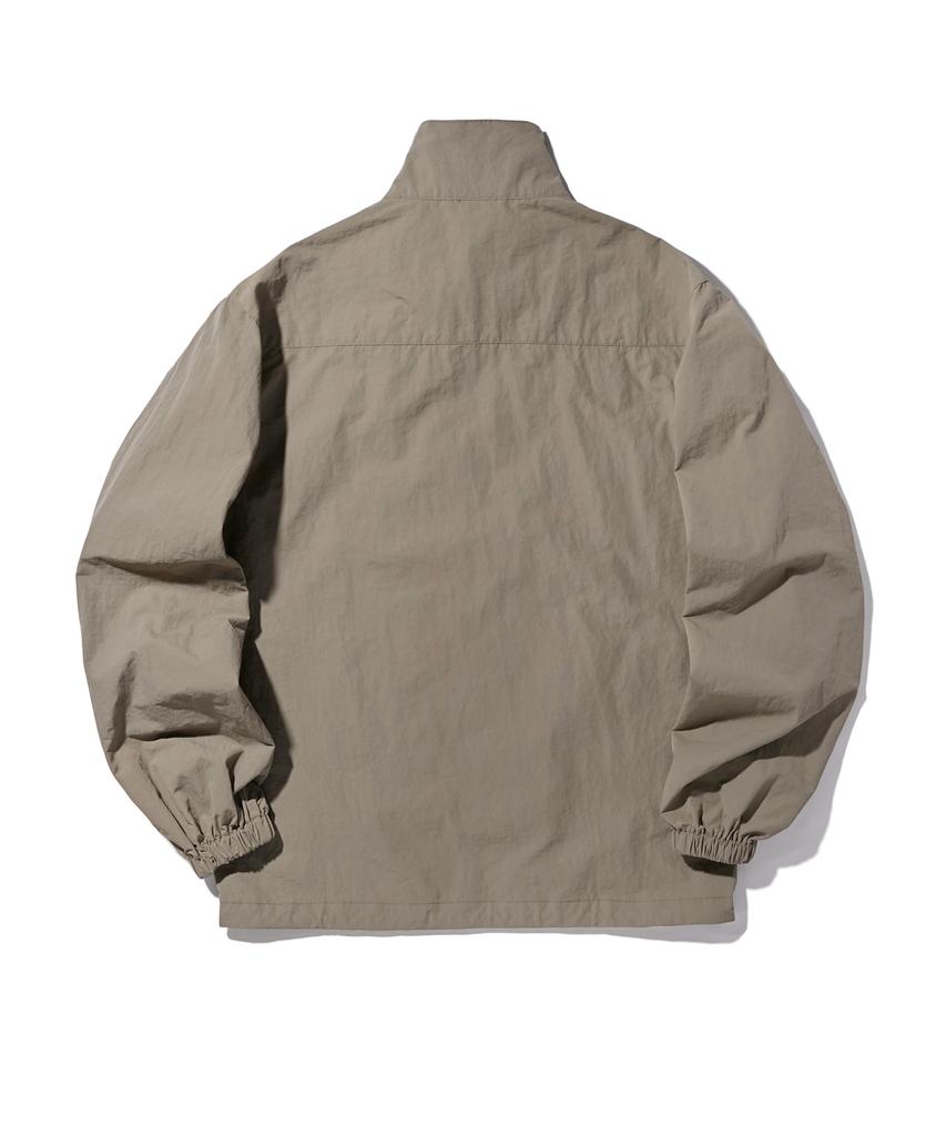 Slit Studio Lettering Windbreaker Jacket Brown