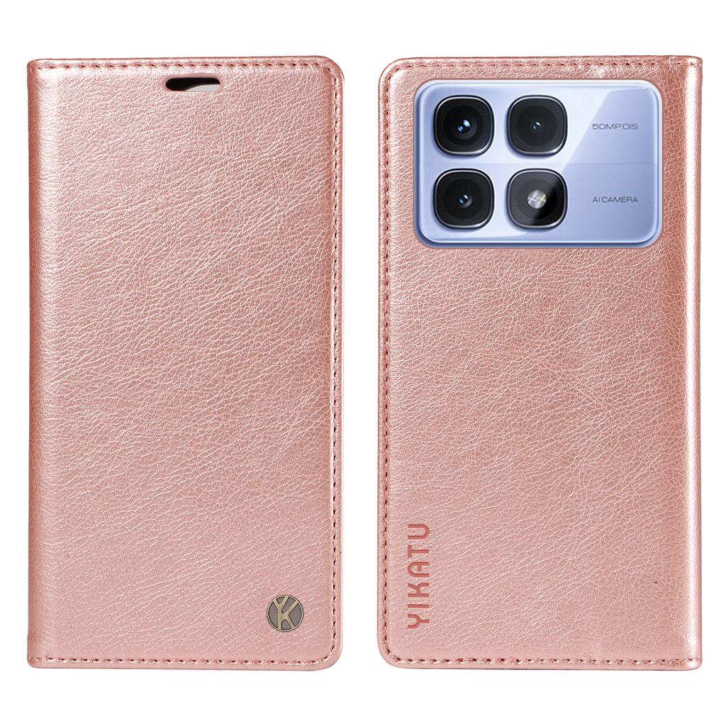 YIKATU YK-006 For Xiaomi Redmi K70 Ultra Case Wallet Litchi Grain Leather Phone Cover Magnetic Auto-Absorbed