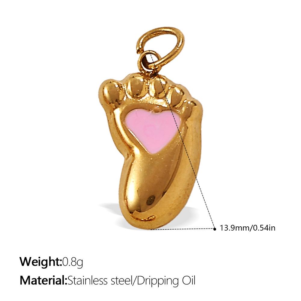 Cartoon Oil Dripping Fruit Diy Pineapple Pendant Stainless Steel Gold-Plated Dopamine Accessories