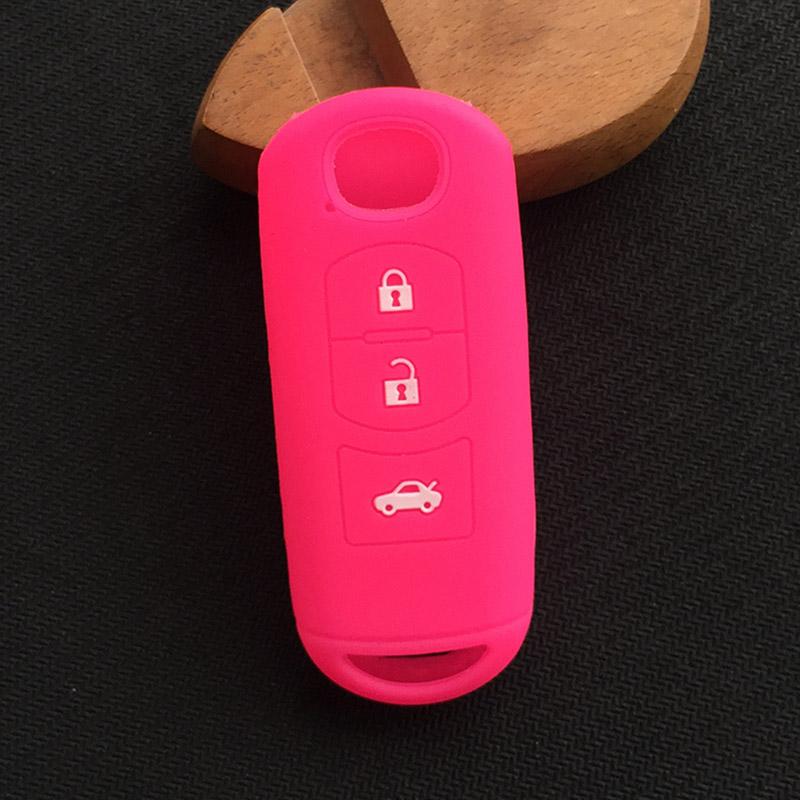 ZAD Silicone rubber car key cover case for Mazda 2 3 5 6 8 Atenza CX5 CX-7 CX-9 MX-5 RX smart 3 button key case cover