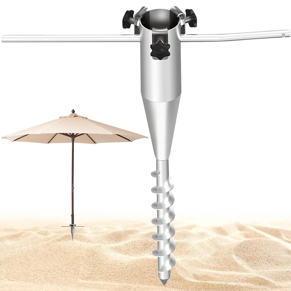 Beach Umbrella Sand Anchor Heavy Duty Metal Umbrella Stand Portable Umbrella Anchor Base for Outdoor Yard Garden