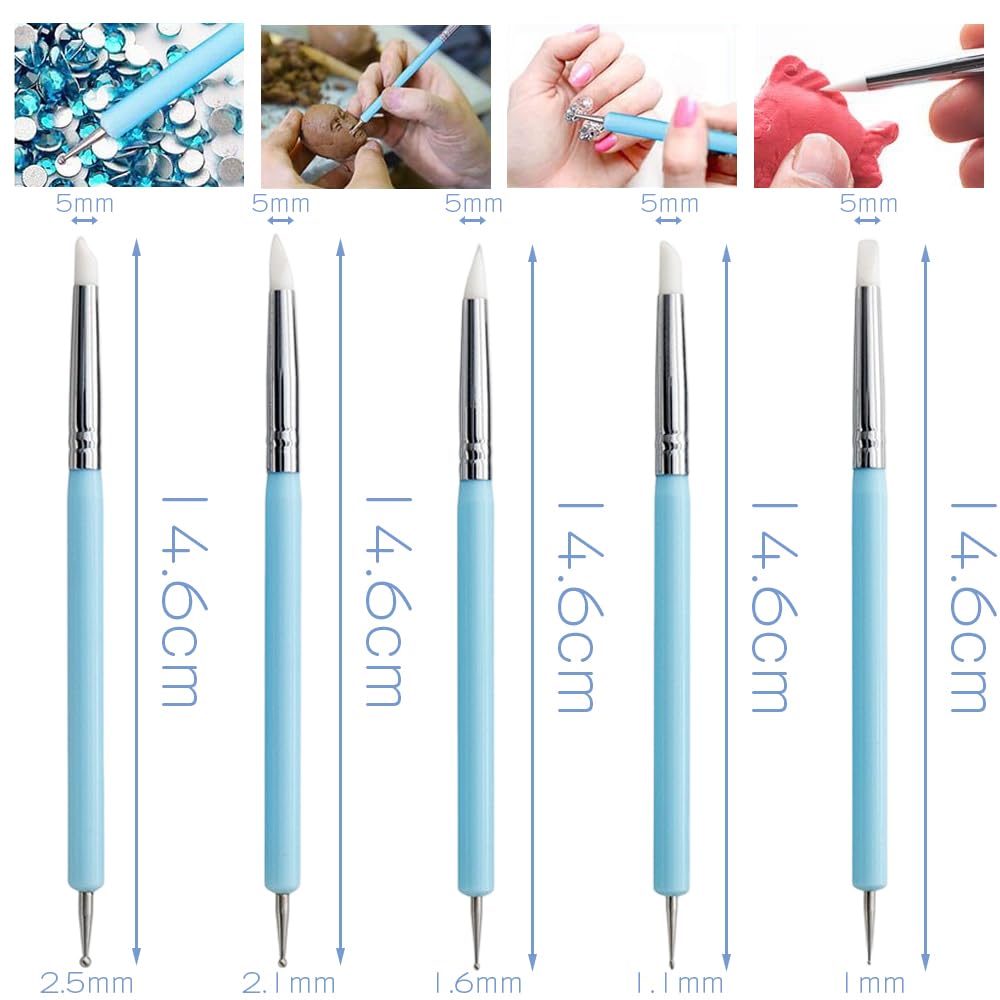 LOYELEY Clay Sculpting Dotting Clay Pottery 18 Clay Clay Round Crafting Round Silicone Dotting Nail Clay Clay Clay Sculpting Tools, Tools, Tools,