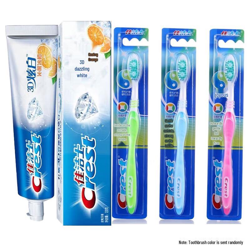 

Crest 3D White Arctic Fresh Orange Toothpaste 120g with 3 Toothbrushes