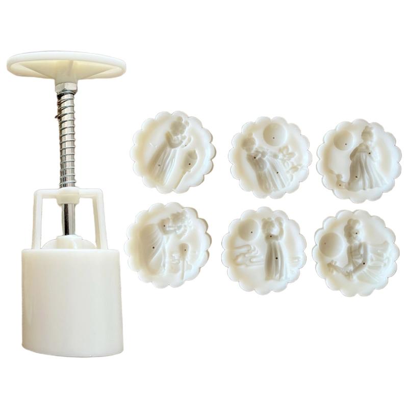 

Plastic Material Dessert Molds Stamp Moon Cake Mould Cartoon Fairy Shaped Molds 1