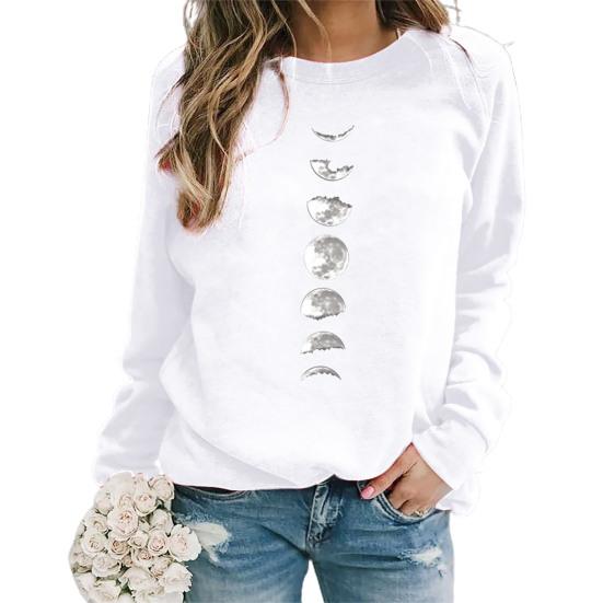 

Шикарная женская блузка из полиэстера с круглым вырезом, весна-осень, для женщин, повседневные толстовки для активного отдыха S белый