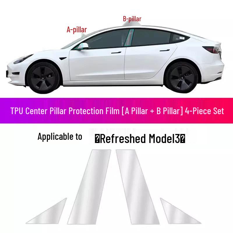 Tesla Model Y Exterior Door Handle & B-Pillar Protection Film - Refreshed TPU Version