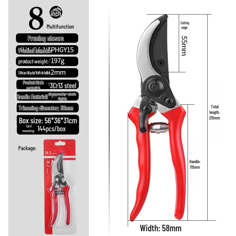 Multifunctional Stainless Steel Pruning Shears for Gardening, Grafting, and Floristry.