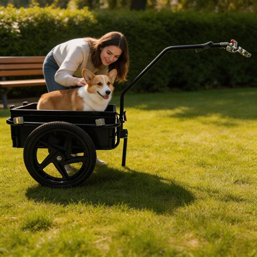 Cycle Trailer with Cargo Box Detachable Bike Utility for Camping