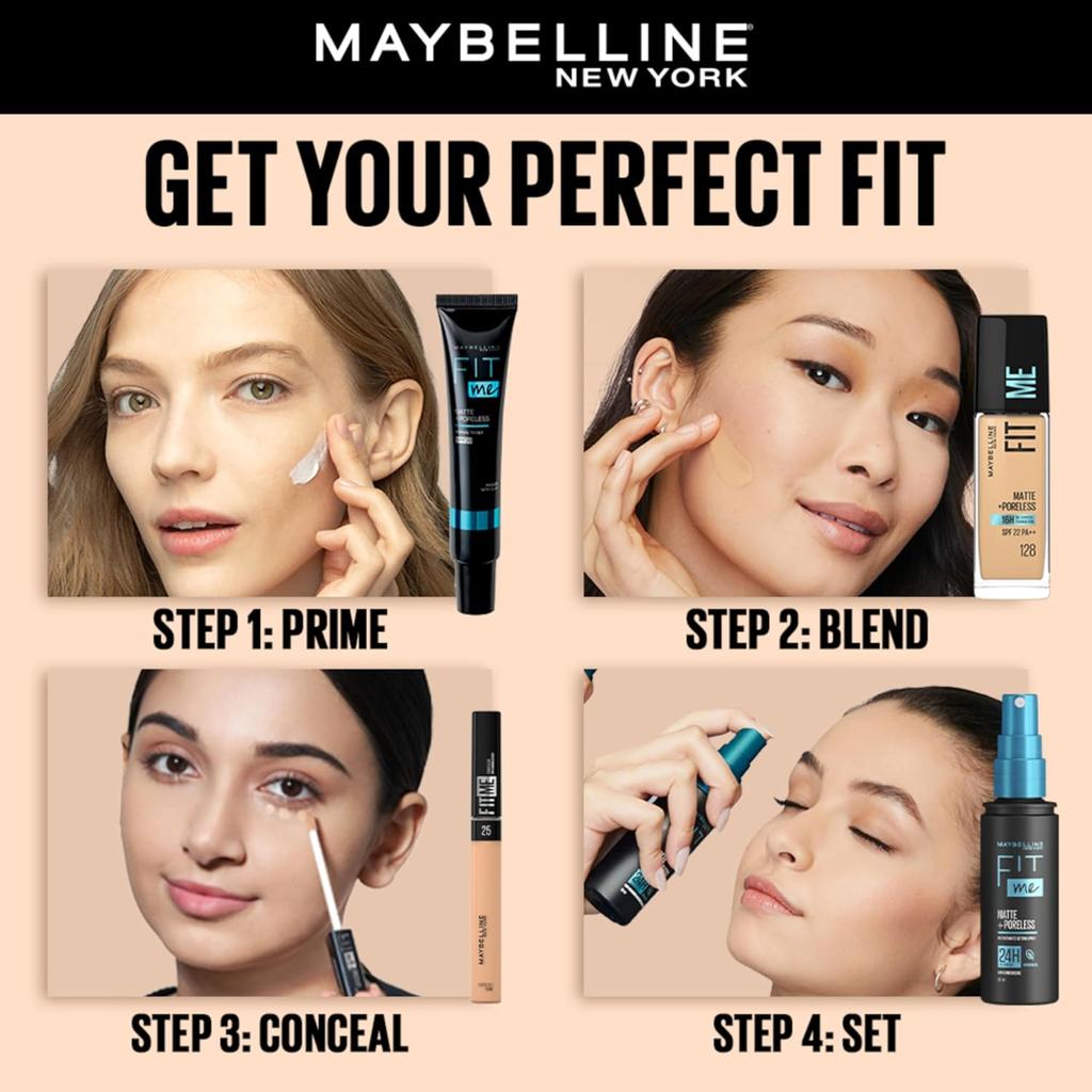 Maybelline New York Fit Me Matte + Poreless Liquid Foundation 30ml SPF 22 Oil Control for Normal Oily Skin 332 Golden Caramel