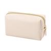 Portable Makeup Bag Faux Leather Cosmetic Bag Waterproof Solid Color Toiletry Organizer for Daily Use Travel Business Trip