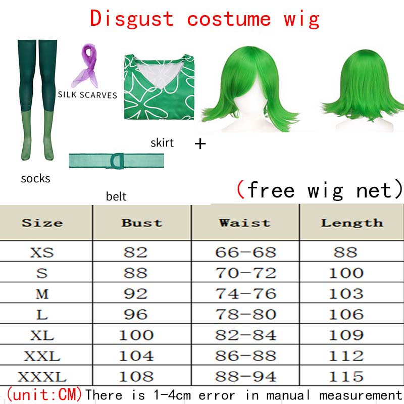 Movie Joy Disgust Cosplay Costume For Women Dress Halloween Costume Joy Disgust Outfits For Women Role Play