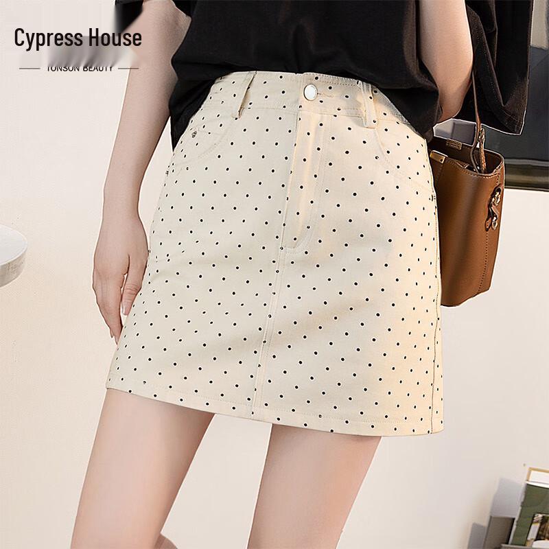 Sibaishi High-Waist Polka Dot A-Line Skirt XXL
