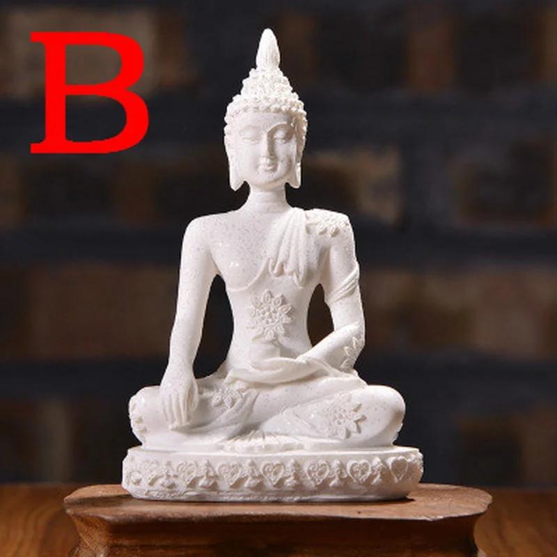 Statuie Buddha din gresie 11cm Sculptură Buddha Așezat Figurine Decor Vintage pentru Casă