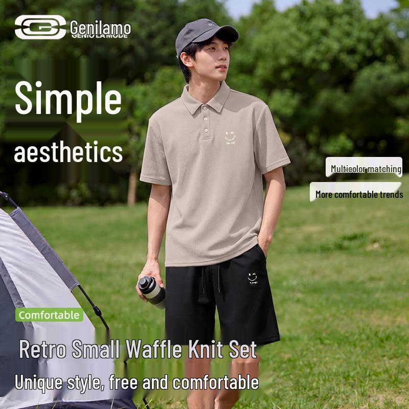 

GENIOLAMODE Men s Casual Sports Suit Set L