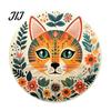 Heat Insulation Mats for Coffee Cups 6 Pcs Cute Cat Coasters, Thick Heat-Resistant Wood Coaster Tabletop Protection, Wooden Drink Coasters Table