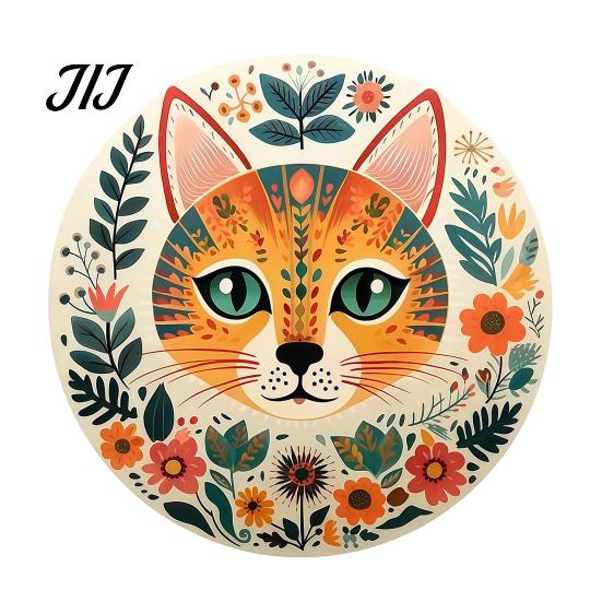 Heat Insulation Mats for Coffee Cups 6 Pcs Cute Cat Coasters, Thick Heat-Resistant Wood Coaster Tabletop Protection, Wooden Drink Coasters Table