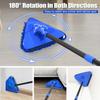 Wall Mop Cleaner Long Handle 80 Inches, 180° Folding Ceiling Washer Scrubber and Squeegee, Triangle Baseboard Cleaning Tool Duster with 6 Microfiber