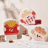 Leak-Proof Cartoon Bento Box with Creative French Fries, Fried Chicken, and Rice – Microwaveable Lunch Box for Students and Office Workers