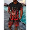 Sommer-Strandparty Herren Freizeithemd Outdoor-Sport Herrenshorts Herren Hawaii-Kurzarmhemd und Strandshorts Set